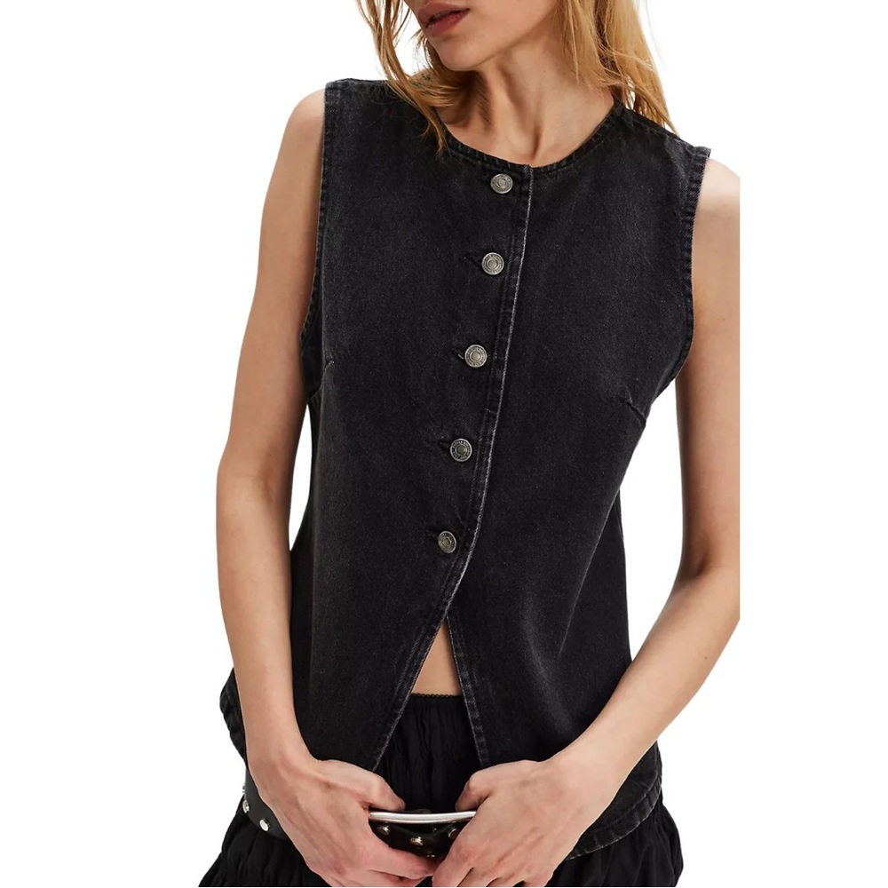 Free People Aimee Denim Vest - Picture 2 of 3